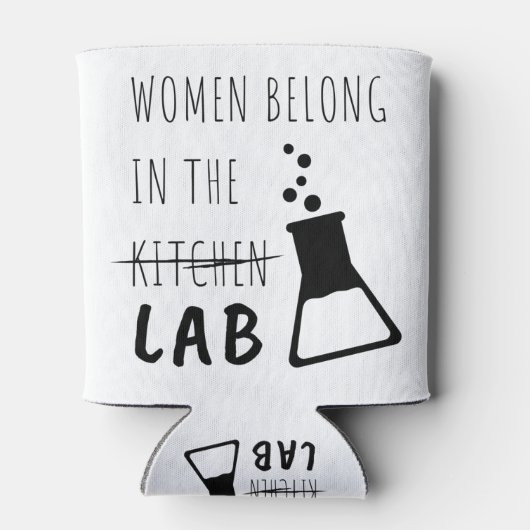 女性は女性科学者の研究室に属する引用文 缶クーラー (裏面)