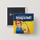 女性は強いです 缶バッジ (正面&裏面)