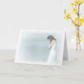 女性は悲しい カード (黄色い花)