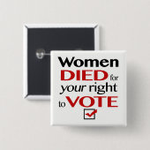 女性は投票するあなたの権利のために…死にました 缶バッジ (正面&裏面)