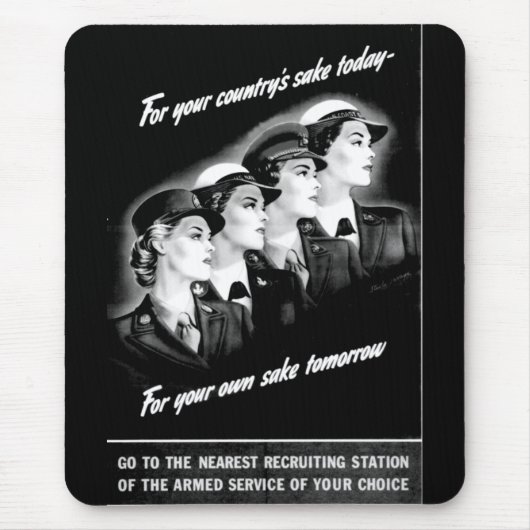 女性は最も近い徴募所に行きます マウスパッド (正面)
