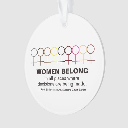 女性は正義ルスバダーギンズバーグRBG引用文 オーナメント (正面)