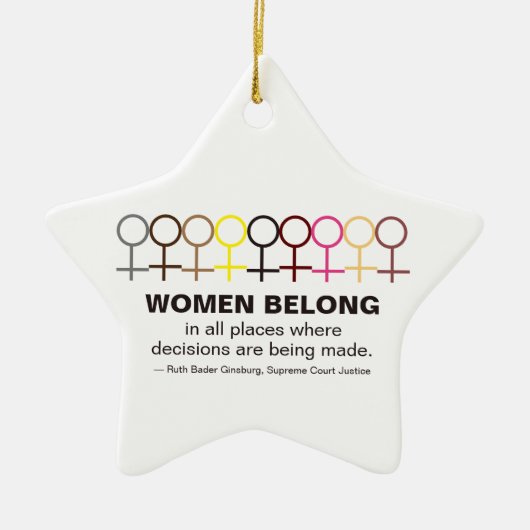 女性は正義ルスバダーギンズバーグRBG引用文 セラミックオーナメント (正面)