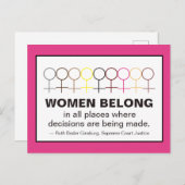 女性は正義ルスバダーギンズバーグRBG引用文 ポストカード (正面/裏面)