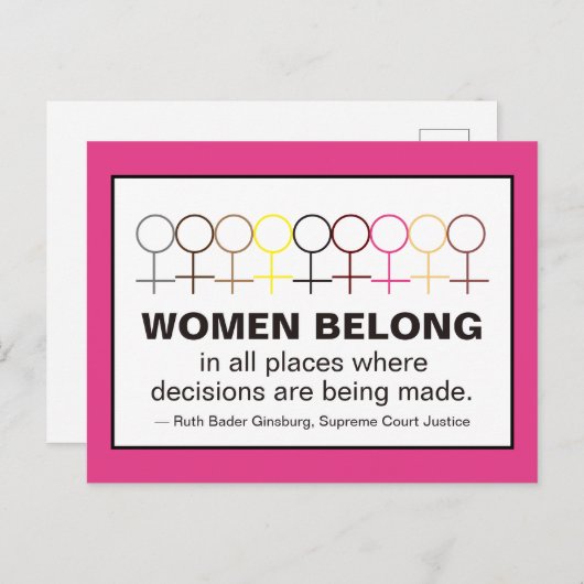 女性は正義ルスバダーギンズバーグRBG引用文 ポストカード (正面/裏面)