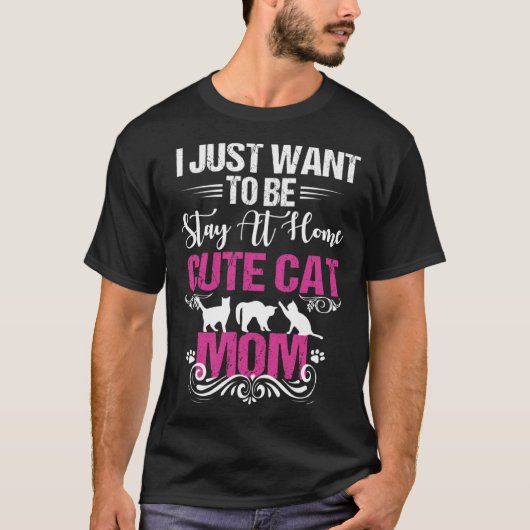 女性は母猫ママの家に泊まりたい Tシャツ (正面)