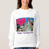 女性は汗シャツ。ハッピーバレンタインデー。 doe/me スウェットシャツ (正面)