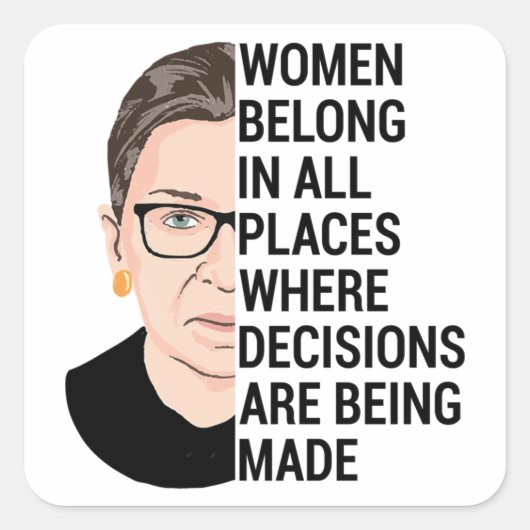 女性は決めるあらゆる場所に属する スクエアシール (正面)