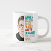 女性は決める場所に属している ジャンボコーヒーマグカップ (右)