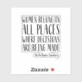 女性は決定権を持つすべての場所に属するRBG シール (シート)