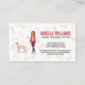 女性は犬歩く | ポープリントのボーンパターン 名刺 (正面)