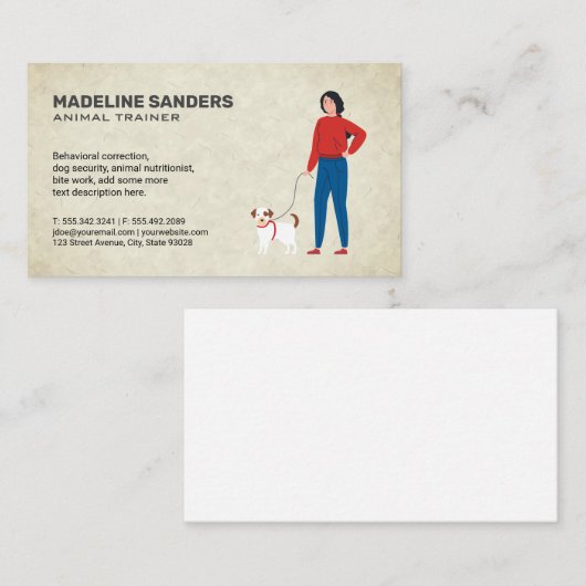 女性は犬歩く 名刺 (正面/裏面)