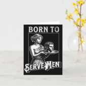 女性は生まれつき男性に仕えるためのもの 面白いレトロガール カード (黄色い花)