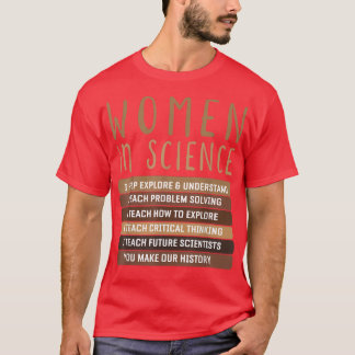 女性は生物学と物理学の科学デザインに属している Tシャツ