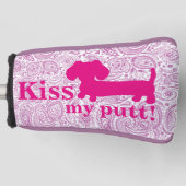 女性は私のパットの生意気なゴルフ頭部のダックスフントに接吻します ゴルフヘッドカバー (正面)