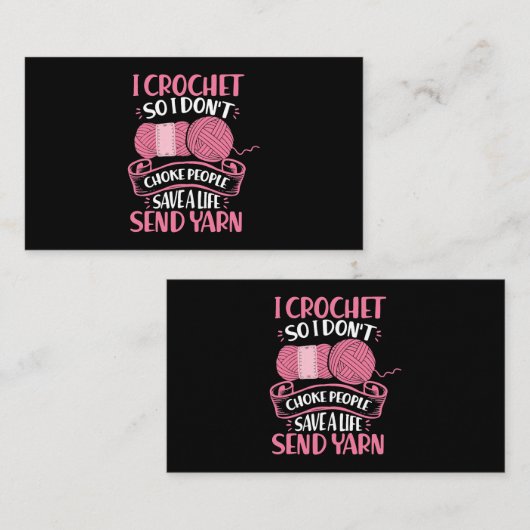女性は私は人々の生活を窒息しないように針編み救しる 名刺 (正面/裏面)
