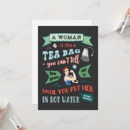 女性は紅茶のティーバッグのようなもの - 強い女性へのオマージュ 招待状 (正面/裏面インサイチュ)
