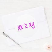 女性は素晴らし男性と等しい – XX ≥ XY ラウンドシール (封筒)