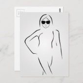 女性は色合いと水着を身に着けている ポストカード (正面/裏面)