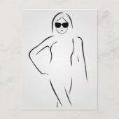 女性は色合いと水着を身に着けている ポストカード (正面)