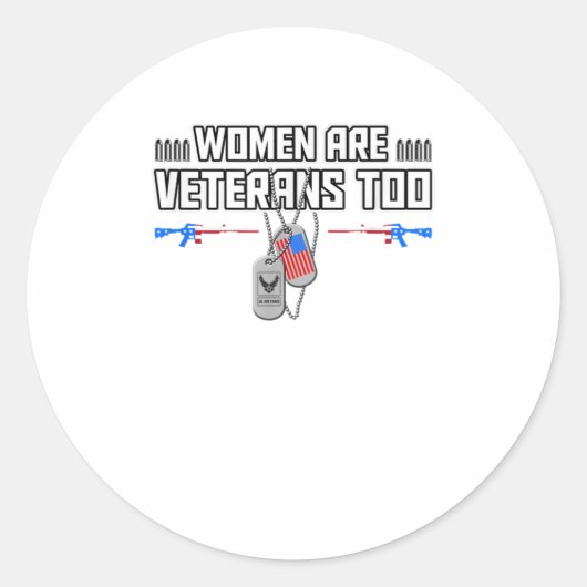 女性は退役軍人も米空軍犬 ラウンドシール (正面)