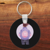 女性は過剰摂取パープルリボン過剰摂取アワーンと戦う キーホルダー (正面)