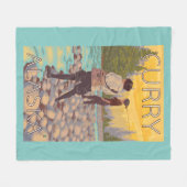 女性は魚釣り-カレー、アラスカ--を飛ばします フリースブランケット (正面(横))