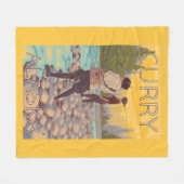 女性は魚釣り-カレー、アラスカ--を飛ばします フリースブランケット (正面(横))