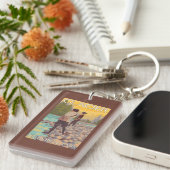 女性は魚釣り-グレーシャー国立公園、MT --を飛ばします キーホルダー (正面右)