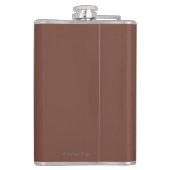 女性は魚釣り-ドーソン、アラスカ--を飛ばします フラスク (裏面)