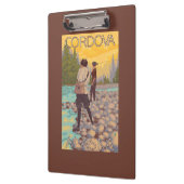 女性は魚釣り- Cordova、アラスカ--を飛ばします クリップボード (左)