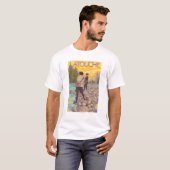 女性は魚釣り- Latouche、アラスカ--を飛ばします Tシャツ (正面フル)