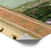 女性は、小さな崖からバラのボウルを持って ポスター (角)