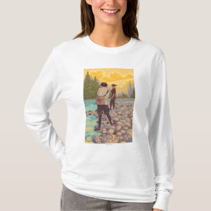 女性はFishingColoradoを飛ばします Tシャツ