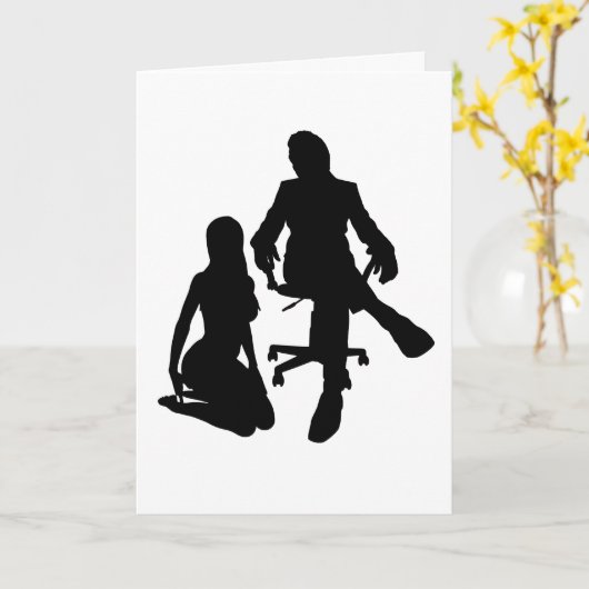 女性ひざまずくアート空白のグリーティングカード カード (黄色い花)