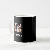 女性へのイースターの犬と猫の楽しいギフト コーヒーマグカップ (正面左)