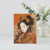 女性への伝統的貢中国の献 ポストカード (スタンド正面)