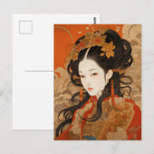 女性への伝統的貢中国の献 ポストカード (正面/裏面)