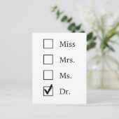 女性への博士号の贈り物 ポストカード (スタンド正面)