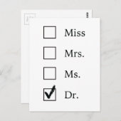 女性への博士号の贈り物 ポストカード (正面/裏面)