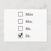 女性への博士号の贈り物 ポストカード (正面)
