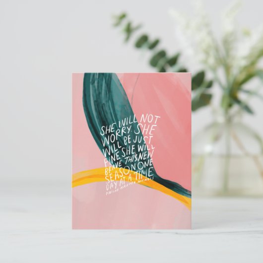 女性への引用文を促す ポストカード (スタンド正面)