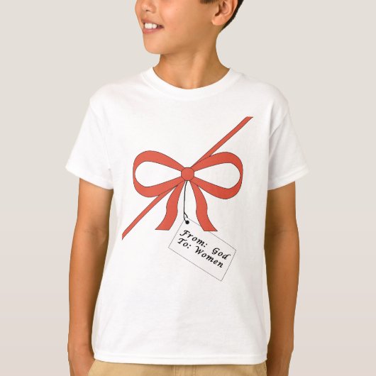 女性への神の贈り物T Tシャツ (正面)