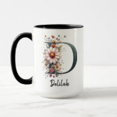 女性への誕生花のカスタムコーヒーマグギフト マグカップ (左)