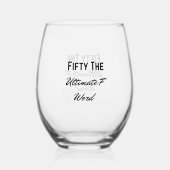 女性への50周年記念贈り ステムなしワイングラス (正面)
