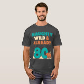 女性への80歳の誕生日ギフト クマの女の子 Tシャツ (正面フル)