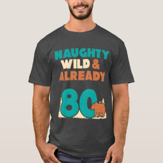女性への80歳の誕生日ギフト クマの女の子 Tシャツ