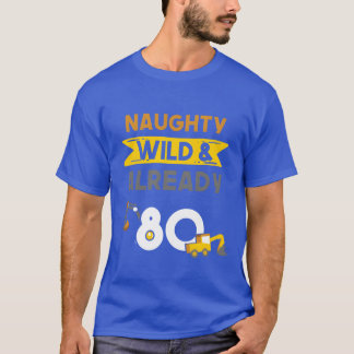 女性への80歳の誕生日プレゼントに！レトロな油圧ショベル Tシャツ