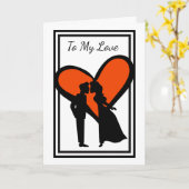 女性または男性のロマンチックな映画のバレンタインデーカード カード (黄色い花)