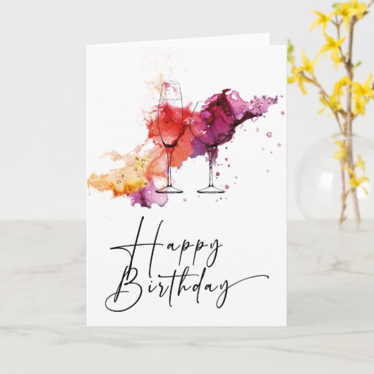 女性または男性の誕生日カード カード (黄色い花)